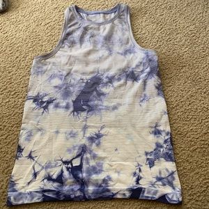 Purple and white tie dye tank top size S
